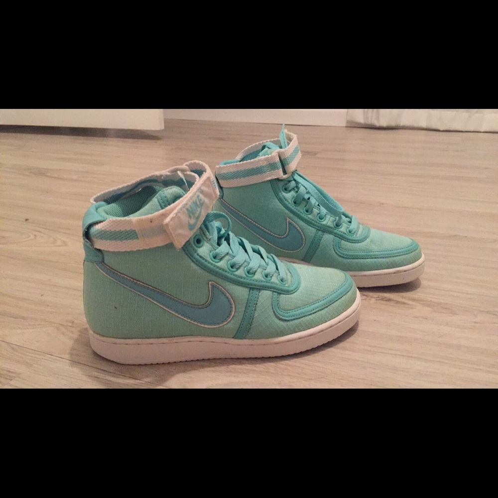 Sea foam green high top Nikes